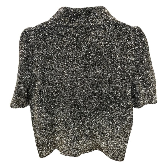 Kate Spade Black and Gold Metallic Dashing Beauty Textured Sweater Top - Picture 4 of 10